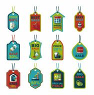 school tag flat banner background set eps10 N49