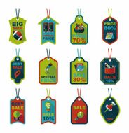 school tag flat banner background set eps10 N50