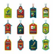 school tag flat banner background set eps10 N51