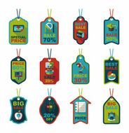 school tag flat banner background set eps10 N52