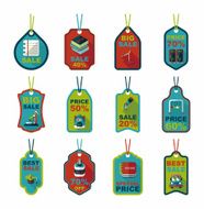 school tag flat banner background set eps10 N54