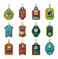 school tag flat banner background set eps10 N57