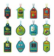 school tag flat banner background set eps10 N58