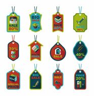 school tag flat banner background set eps10 N60