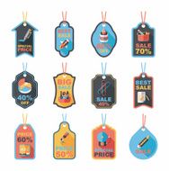 school tag flat banner background set eps10 N61