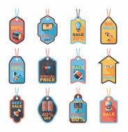 school tag flat banner background set eps10 N62