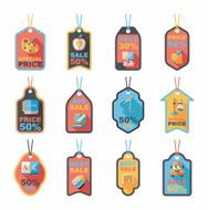 school tag flat banner background set eps10 N63
