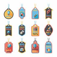 school tag flat banner background set eps10 N66