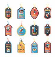 school tag flat banner background set eps10 N67