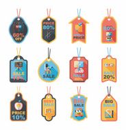 school tag flat banner background set eps10 N68