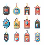 school tag flat banner background set eps10 N71