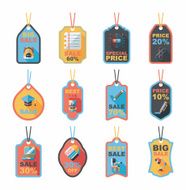 school tag flat banner background set eps10 N72