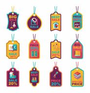 school tag flat banner background set eps10 N73