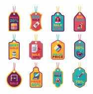 school tag flat banner background set eps10 N74