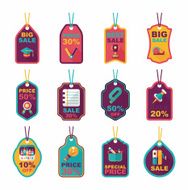 school tag flat banner background set eps10 N75