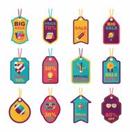school tag flat banner background set eps10 N76