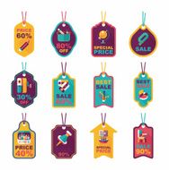 school tag flat banner background set eps10 N80