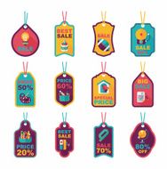 school tag flat banner background set eps10 N81