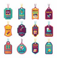 school tag flat banner background set eps10 N82