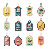 school tag flat banner background set eps10 N85