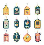 school tag flat banner background set eps10 N86