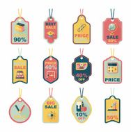 school tag flat banner background set eps10 N87