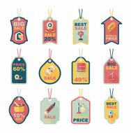 school tag flat banner background set eps10 N88