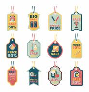 school tag flat banner background set eps10 N90