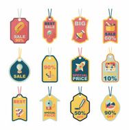 school tag flat banner background set eps10 N92
