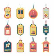school tag flat banner background set eps10 N93