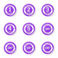 Warranty Guarantee Seal Violet Vector Button Icon Design Set N7