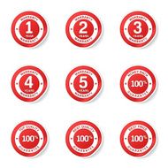 Warranty Guarantee Seal Red Vector Button Icon Design Set N6