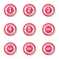 Warranty Guarantee Seal Pink Vector Button Icon Design Set N7