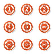 Warranty Guarantee Seal Orange Vector Button Icon Design Set N6