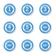 Warranty Guarantee Seal Blue Vector Button Icon Design Set N7