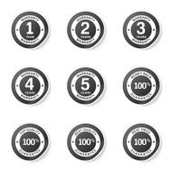 Warranty Guarantee Seal Black Vector Button Icon Design Set N7