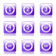 Warranty Guarantee Seal Square Vector Violet Icon Design Set N10