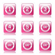 Warranty Guarantee Seal Square Vector Pink Icon Design Set N10