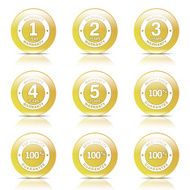Warranty Guarantee Seal Yellow Vector Button Icon Design Set N7