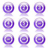 Warranty Guarantee Seal Violet Vector Button Icon Design Set N8