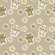 Baby bear animals seamless Pattern