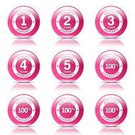 Warranty Guarantee Seal Pink Vector Button Icon Design Set N8
