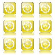 Warranty Guarantee Seal Square Vector Yellow Icon Design Set N11