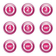 Warranty Guarantee Seal Pink Vector Button Icon Design Set N9
