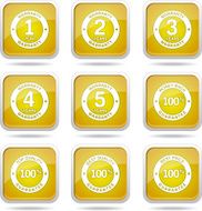 Warranty Guarantee Seal Square Vector Yellow Icon Design Set N12