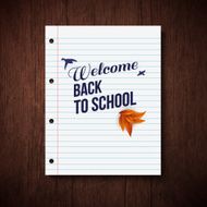 Back to school card Wooden background typography design Vecto
