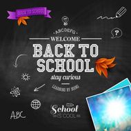 Vintage back to school card Wooden background typography desig N2