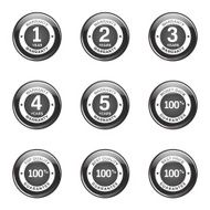 Warranty Guarantee Seal Black Vector Button Icon Design Set N9