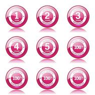 Warranty Guarantee Seal Pink Vector Button Icon Design Set N10
