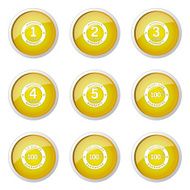 Warranty Guarantee Seal Yellow Vector Button Icon Design Set N10
